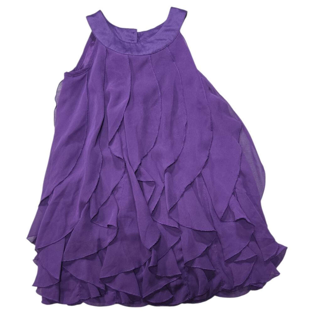 H&M Toddler Girl 3-4 EUR 104 Purple Cascade Petal Sleeveless Dress Holiday Photo